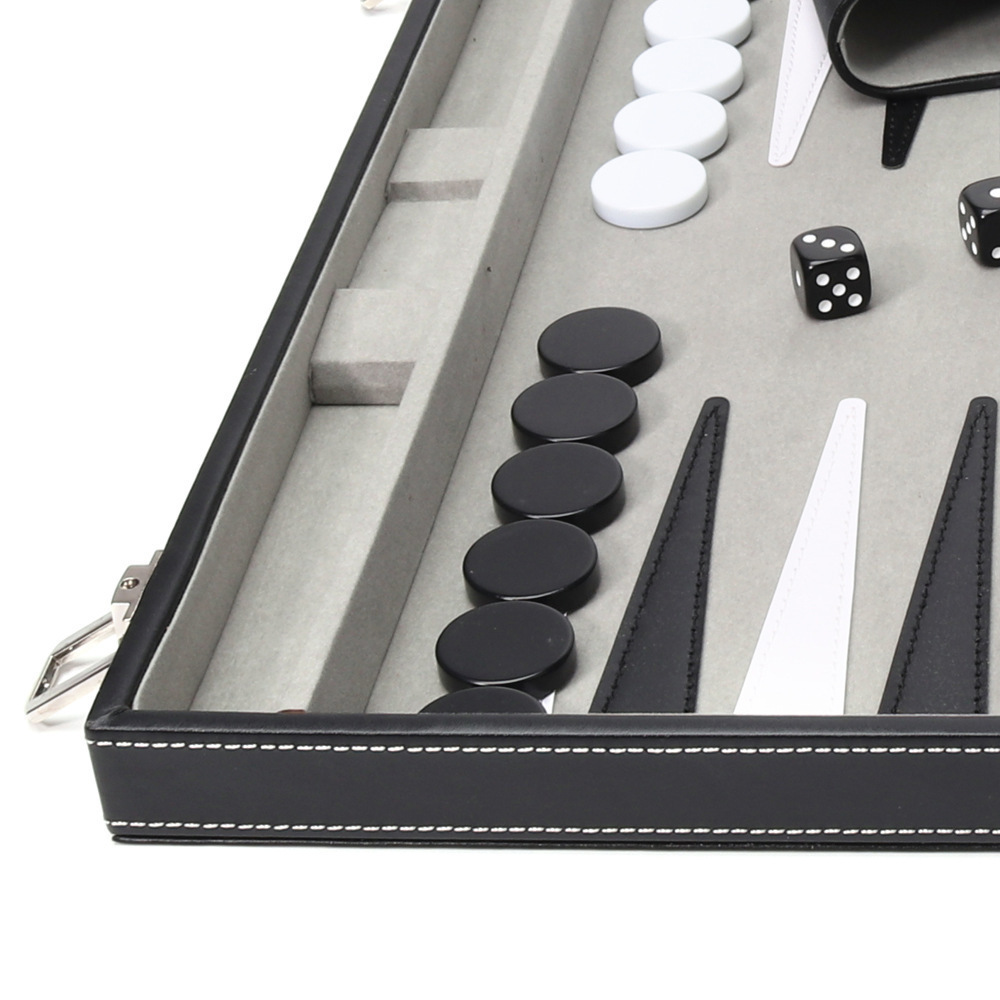 For Kids Adults Amazon Hot Selling Printing Board Pu Leather Backgammon Board Pieces Games Set