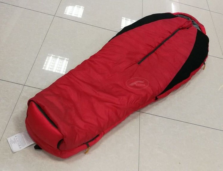 Private Label Outdoor 4 Season Double Layer Down-Like Synthetic Fiber Filling Thermal Wearable Sleeping Bag with 3D Foot Box