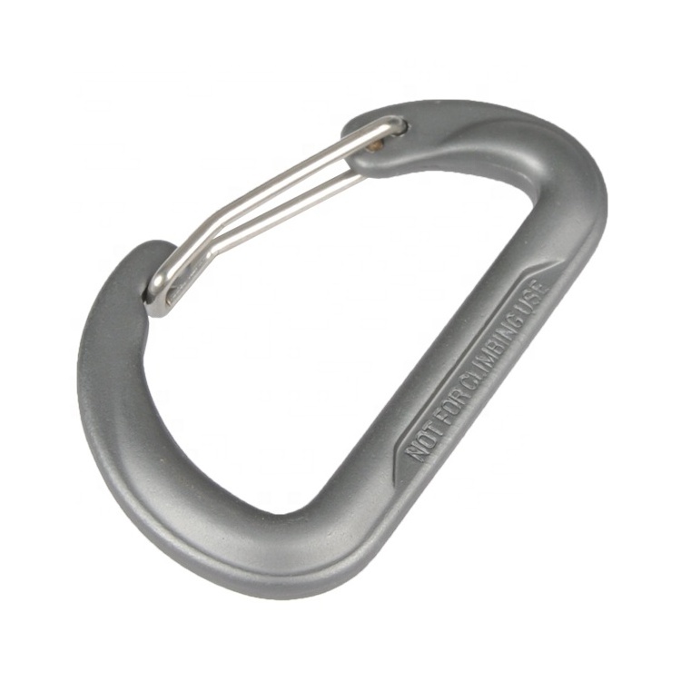 6cm Custom Laser Engraved Logo D Shape Snap Carabiner Quick Link Clip Aluminium Karabiner Hook with Screw Lock