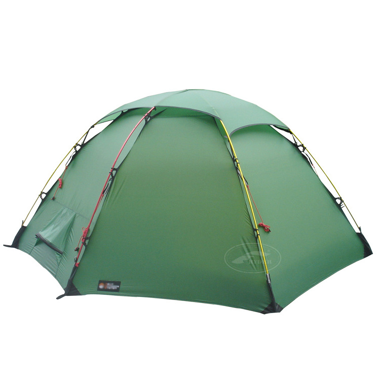 Custom Logo 20D Sil/PU Nylon Lightweight 3-4 Person Backpacking Free-Standing Camping Equipment Stable Windproof Dome Tent