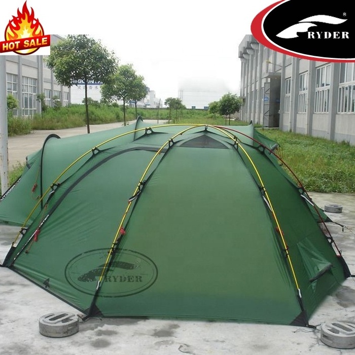 Custom Logo 20D Sil/PU Nylon Lightweight 3-4 Person Backpacking Free-Standing Camping Equipment Stable Windproof Dome Tent