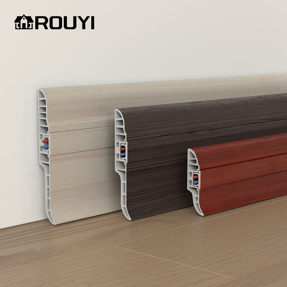 Rouyi 10CM Durable Plastic Floor PVC Wall Skirting Board For Philippines