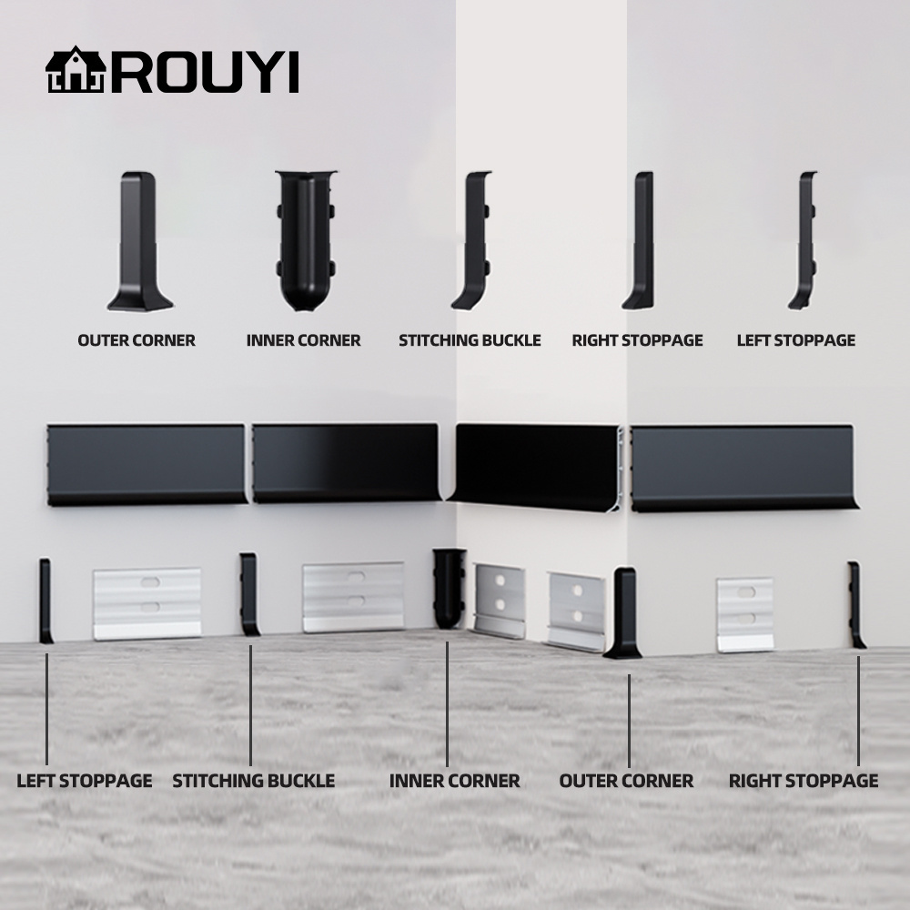 Thickened Aluminium Skirting 4cm Flooring 6cm 8cm 10cm Corner Baseboard Skirting Board