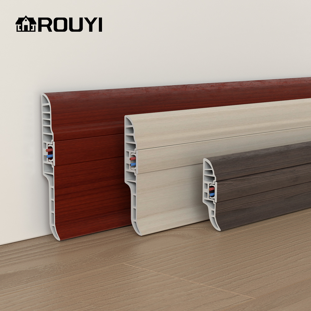 Rouyi 10CM Durable Plastic Floor PVC Wall Skirting Board For Philippines