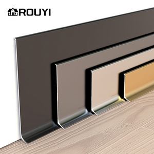 6cm 8cm 10cm Customized Aluminum Skirting Board with Sliver Profile Slot Flooring Accessories Baseboard