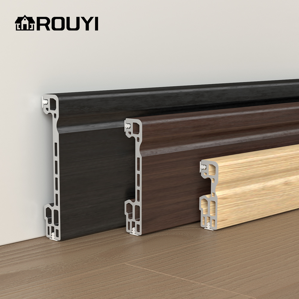 Rouyi kitchen cabinet pvc skirting board / pvc baseboard with cheap price