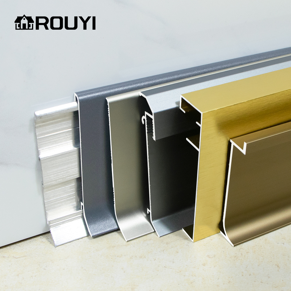 Led Skirting Board For Floor baseboard lighting Factory Directly Led Golden Black Metal Aluminum Skirting Board