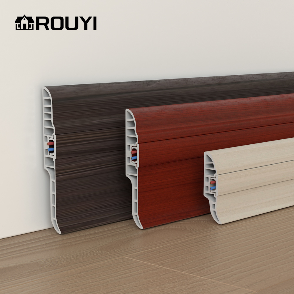 Rouyi 10CM Durable Plastic Floor PVC Wall Skirting Board For Philippines