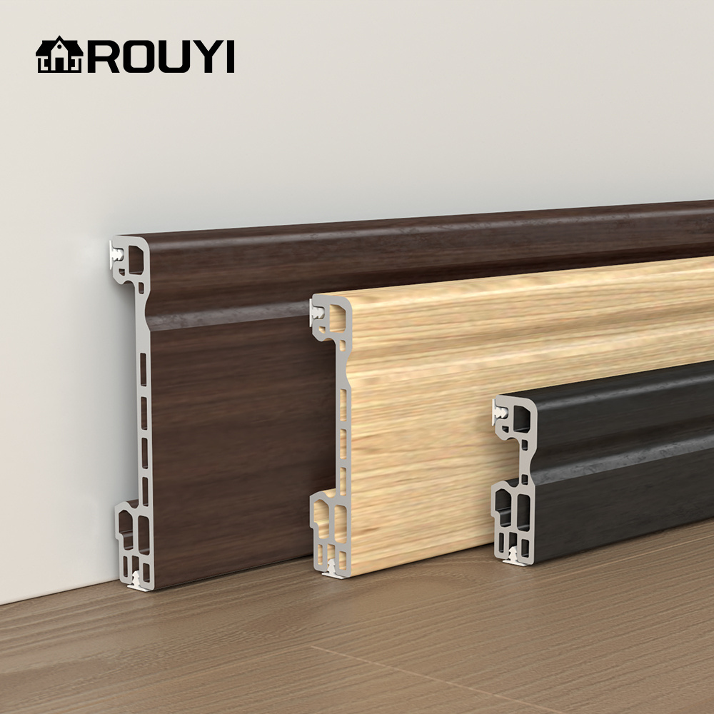 Rouyi kitchen cabinet pvc skirting board / pvc baseboard with cheap price