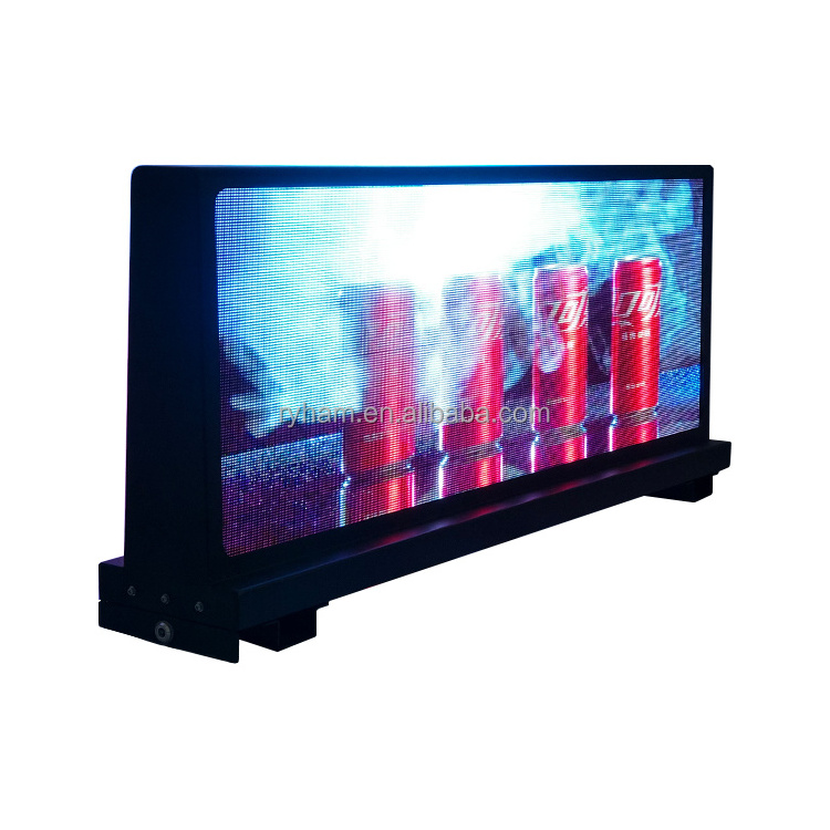 Outdoor IP65 960mm x 320mm digital led screen car advertisement taxi top advertising led