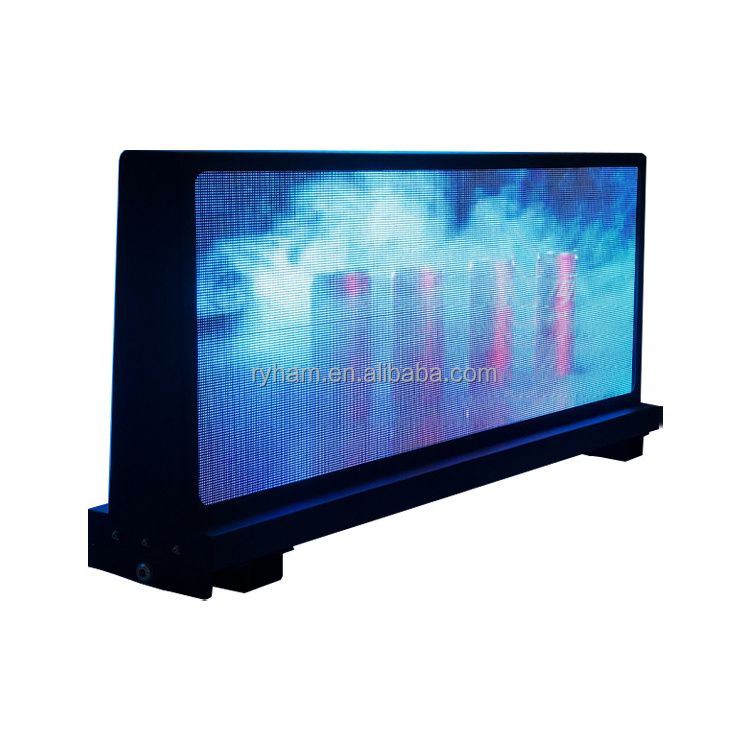 Outdoor IP65 960mm x 320mm digital led screen car advertisement taxi top advertising led