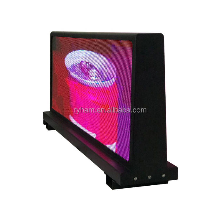 Outdoor IP65 960mm x 320mm digital led screen car advertisement taxi top advertising led