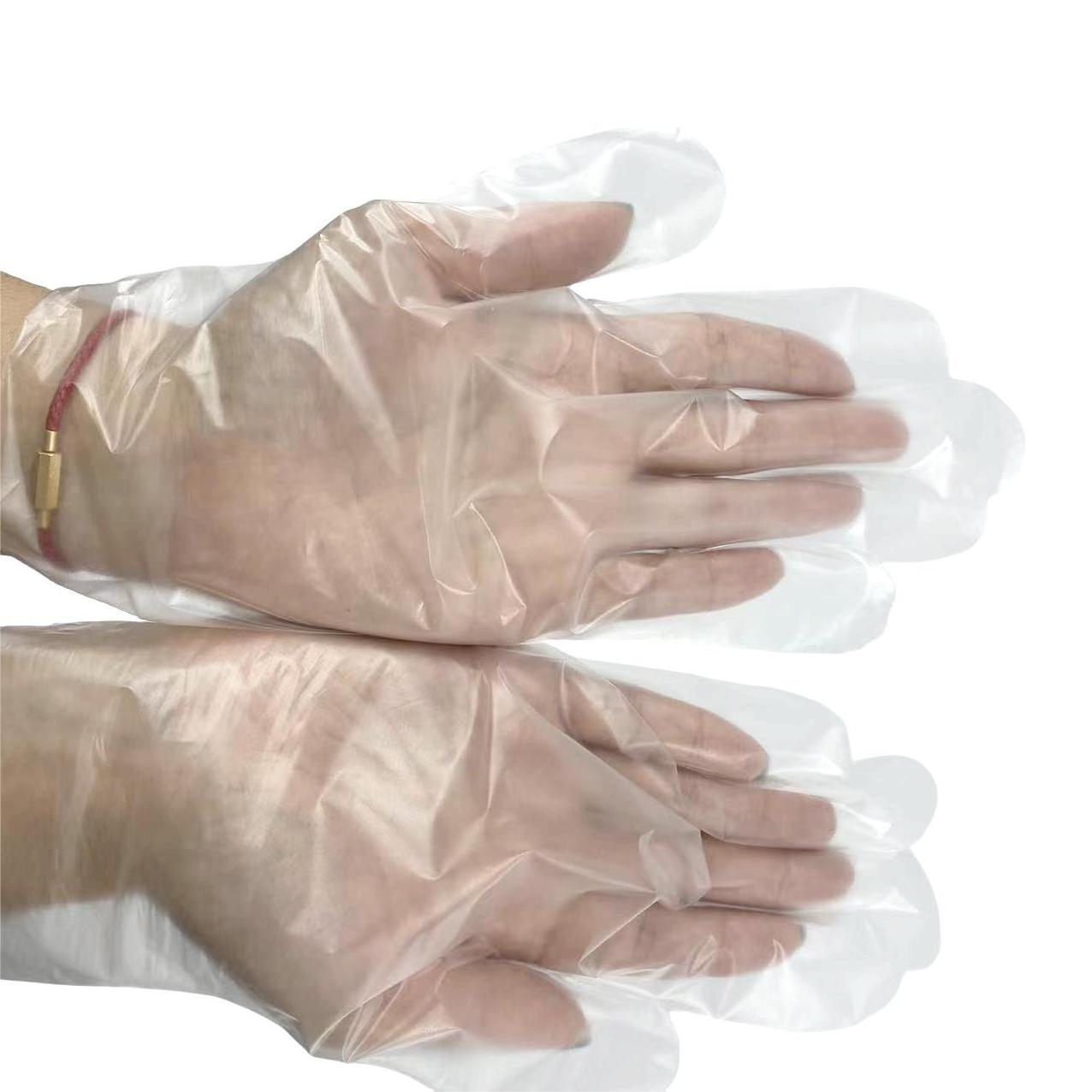 Multi-Purpose Disposable Plastic Gloves Pe Gloves Transparent Poly Food Grade TPE Stretch Hybrid Poly Gloves