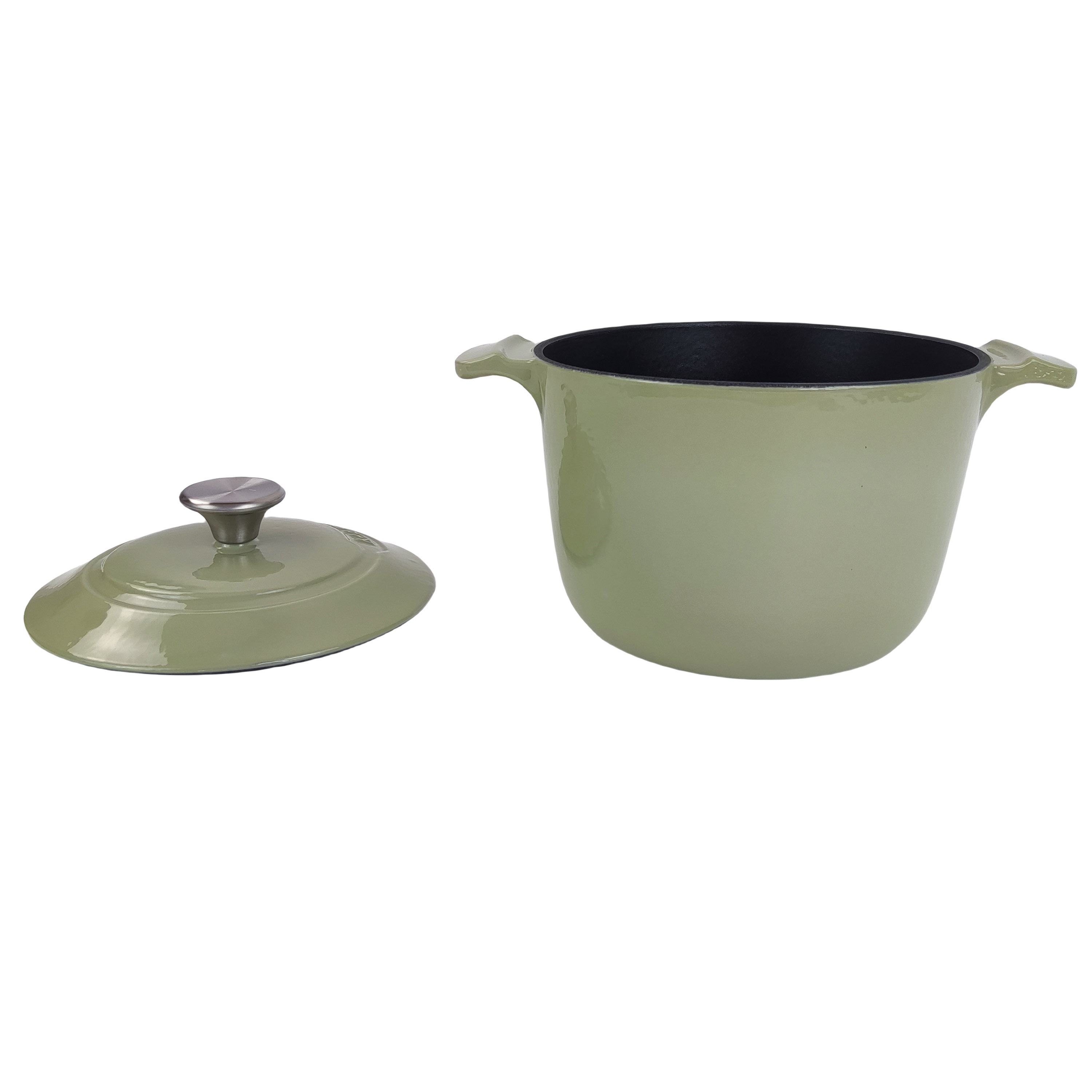 Cast Iron Enamel Rice Kettle Pot Multifunctional Deep Cooking Pot for Stewing Steaming and Boiling