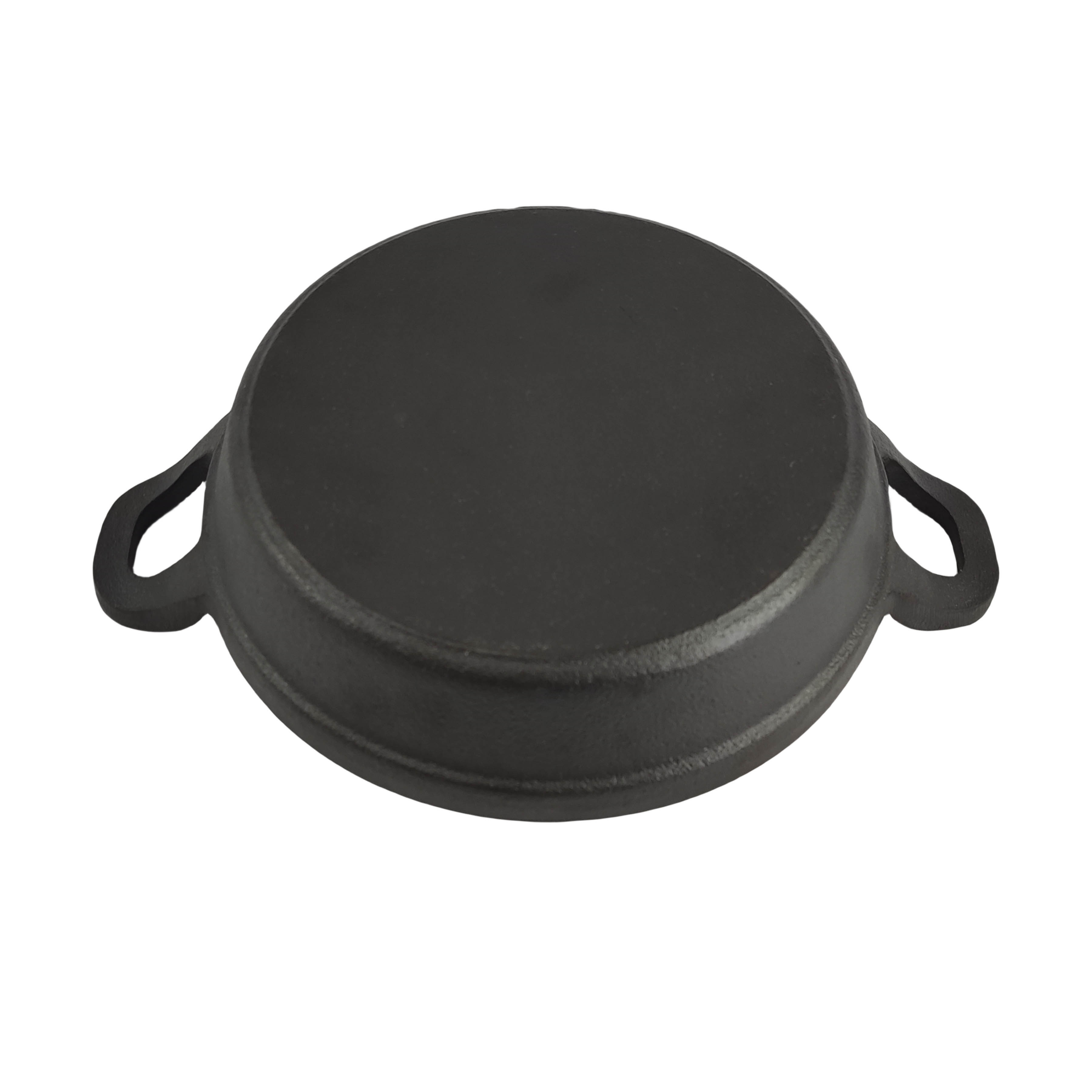 Wholesale Hot Selling Cast Iron Nonstick Round Deep Frying Pan With Two Loop Handles Cake Pan Cooking Egg Camping Cookware