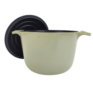 Cast Iron Enamel Rice Kettle Pot Multifunctional Deep Cooking Pot for Stewing Steaming and Boiling