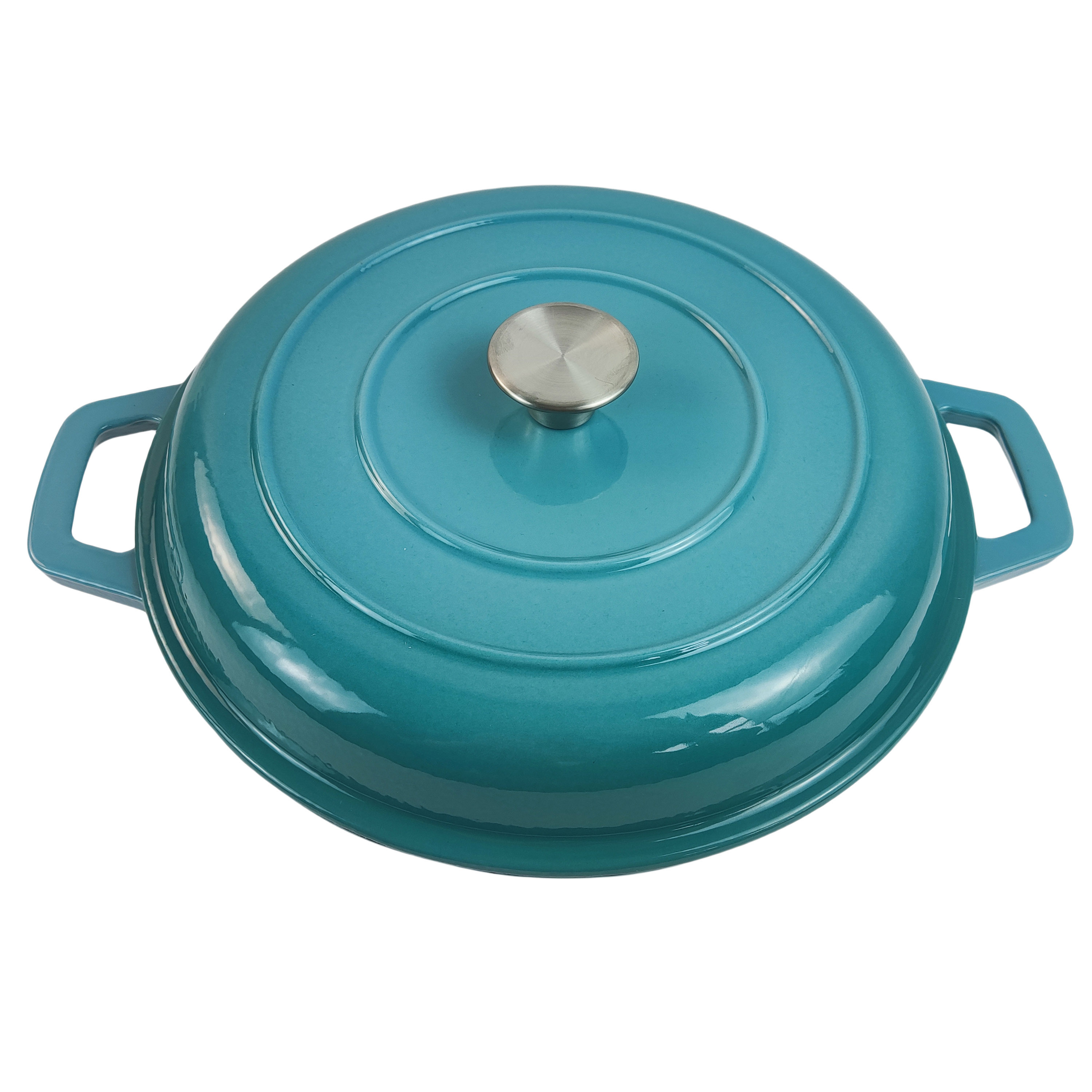 Traditional Seafood Pot Cooking Pot Enameled Cast Iron Shallow Casserole  Enamel Cast Iron Seafood Pot Dish Pan With Lid