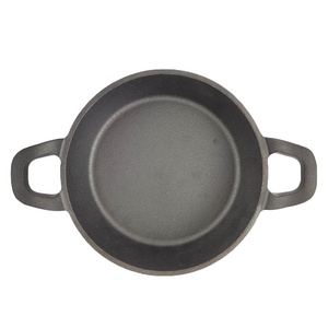 Wholesale Hot Selling Cast Iron Nonstick Round Deep Frying Pan With Two Loop Handles Cake Pan Cooking Egg Camping Cookware