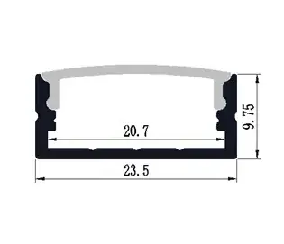 RL-2002 White and Black Color Recessed Drywall Aluminum LED Profile for Wall and Ceiling with Milky Diffuser and End Caps