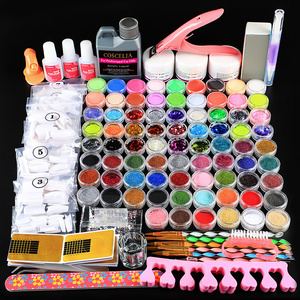 Professional Acrylic Nail Kit Glitter Powder Set Nail Glue with Tools Nail Acrylic Powder Set Wholesale OEM Logo