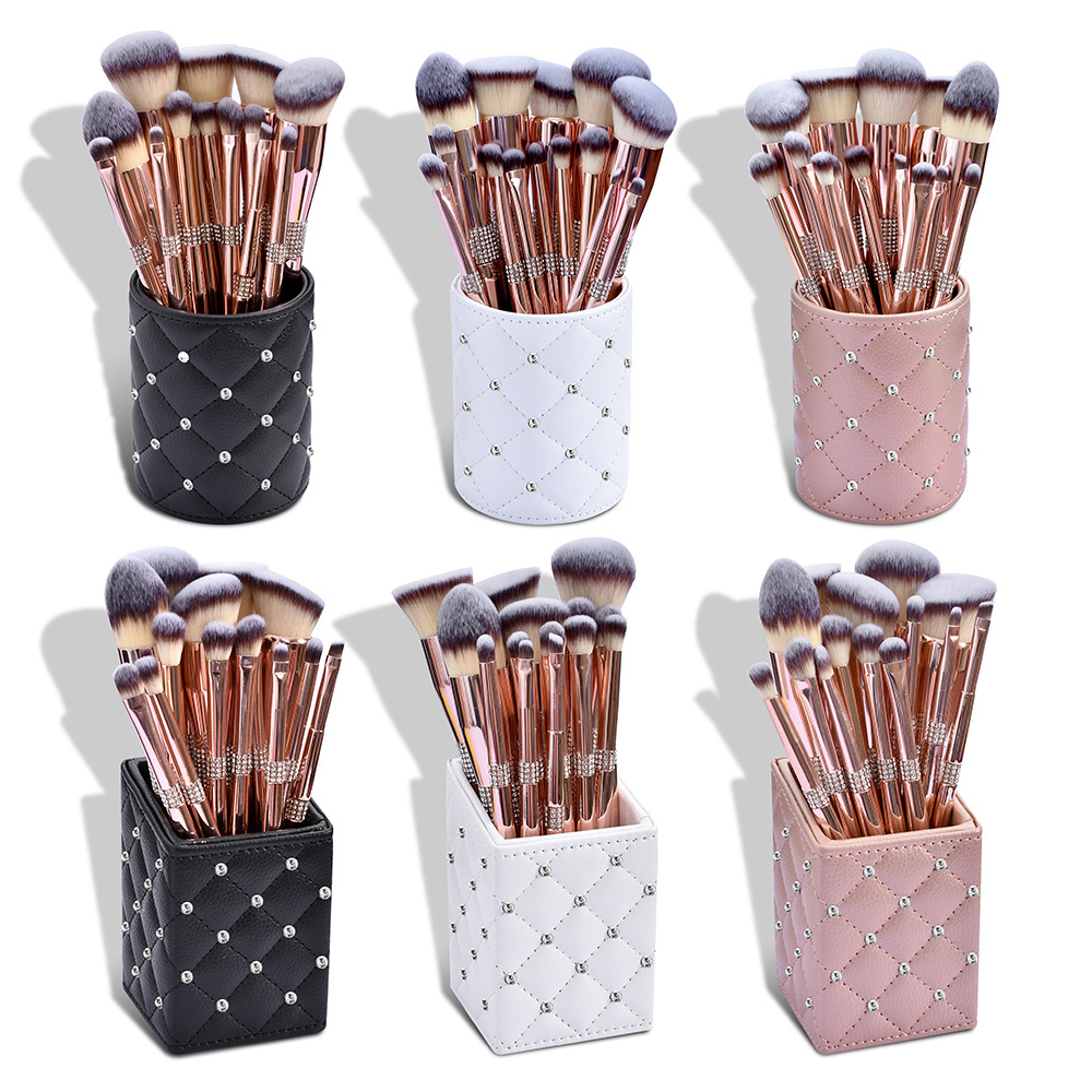 14pcs Luxury glitter bling private label makeup brush metal rose gold brush custom logo makeup brushes set