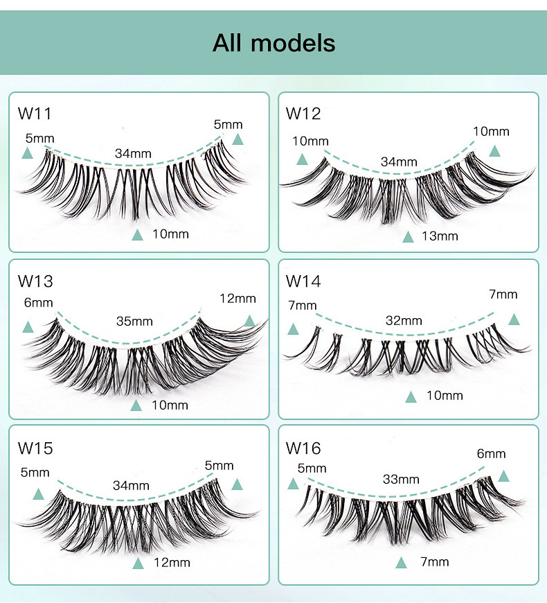 New Fashion Natural 5 Pairs Curl Invisible Transparent Band Crisscross Eyelashes With Tray Asian Products Lashes