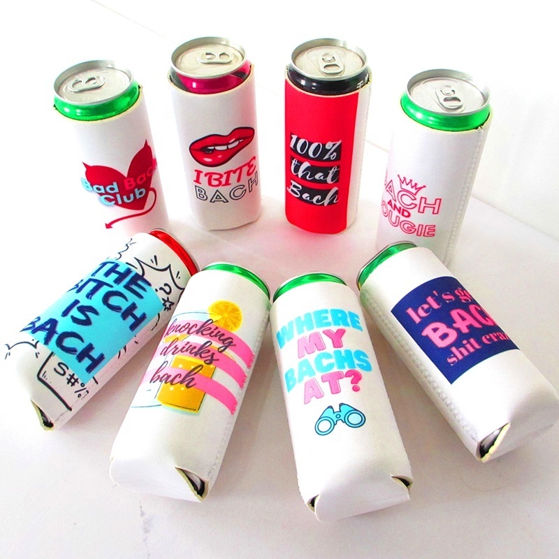 Custom Printing Sublimation Slim 12oz cooler Neoprene Stubby Holder With Logo Collapsible Blank Beer Can Cooler For Can kuzzies