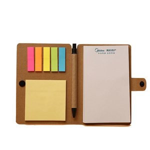 Office Business Mini Spiral Sticky Notes Kraft Paper Notepads With Pen Promotion Custom Pocket Notebook Printing