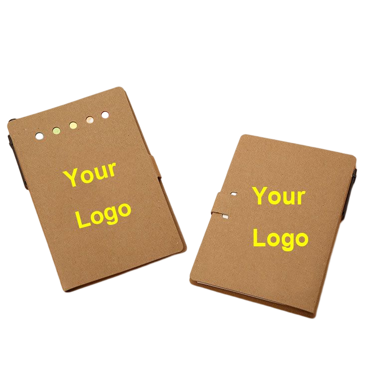 Office Business Mini Spiral Sticky Notes Kraft Paper Notepads With Pen Promotion Custom Pocket Notebook Printing