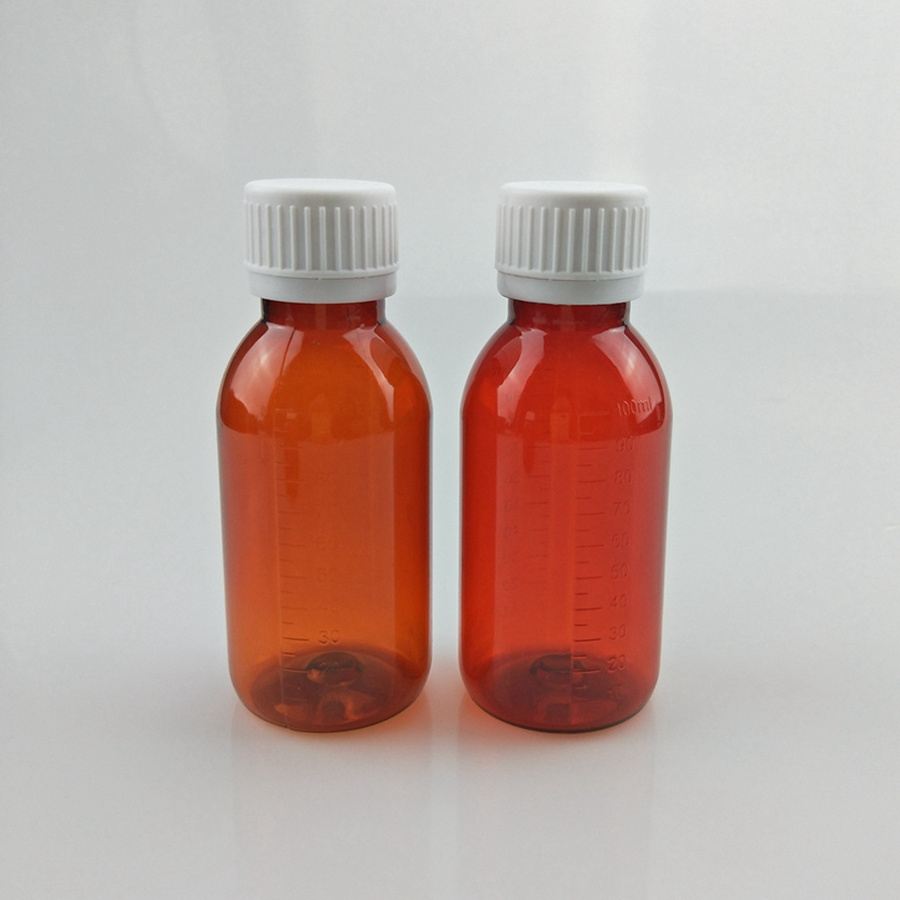 amber flat cough syrup plastic bottle 250ml,liquid medicine amber bottle