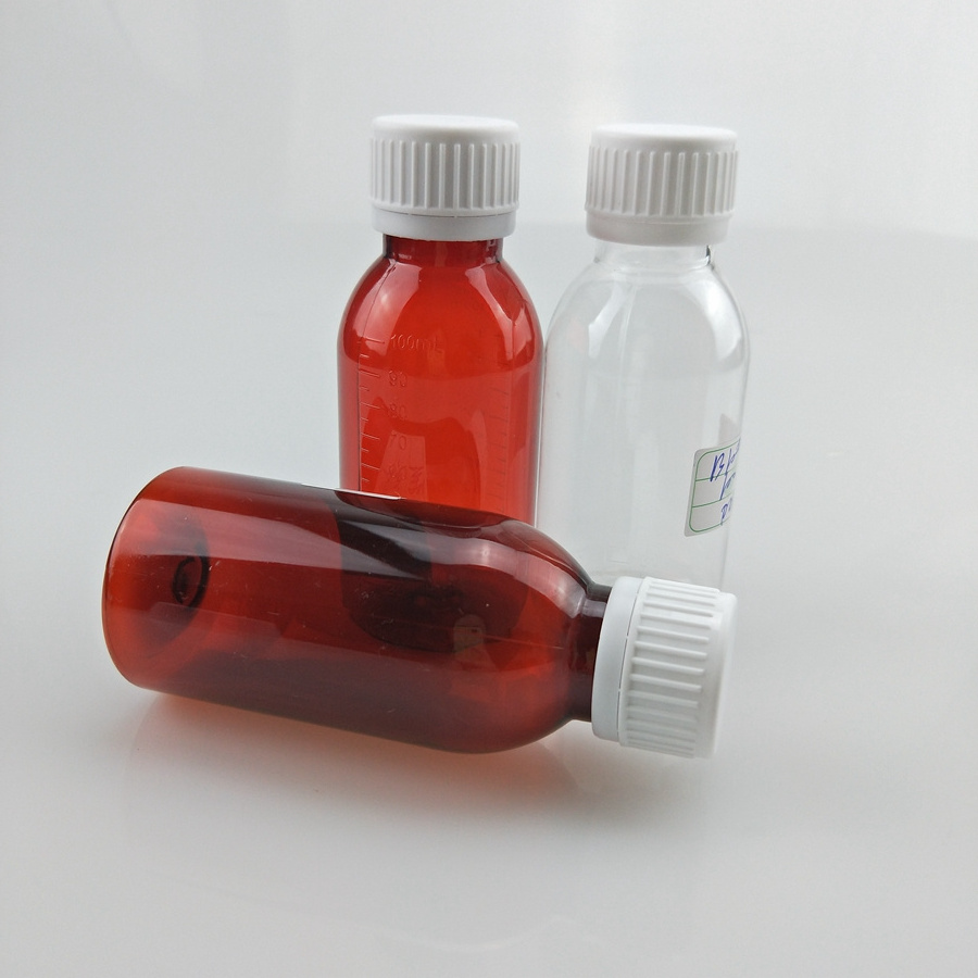 amber flat cough syrup plastic bottle 250ml,liquid medicine amber bottle