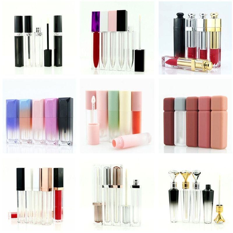 wholesale customizable lip gloss tube with fat applicator & packaging 6ml 7ml empty lip gloss tube with brush