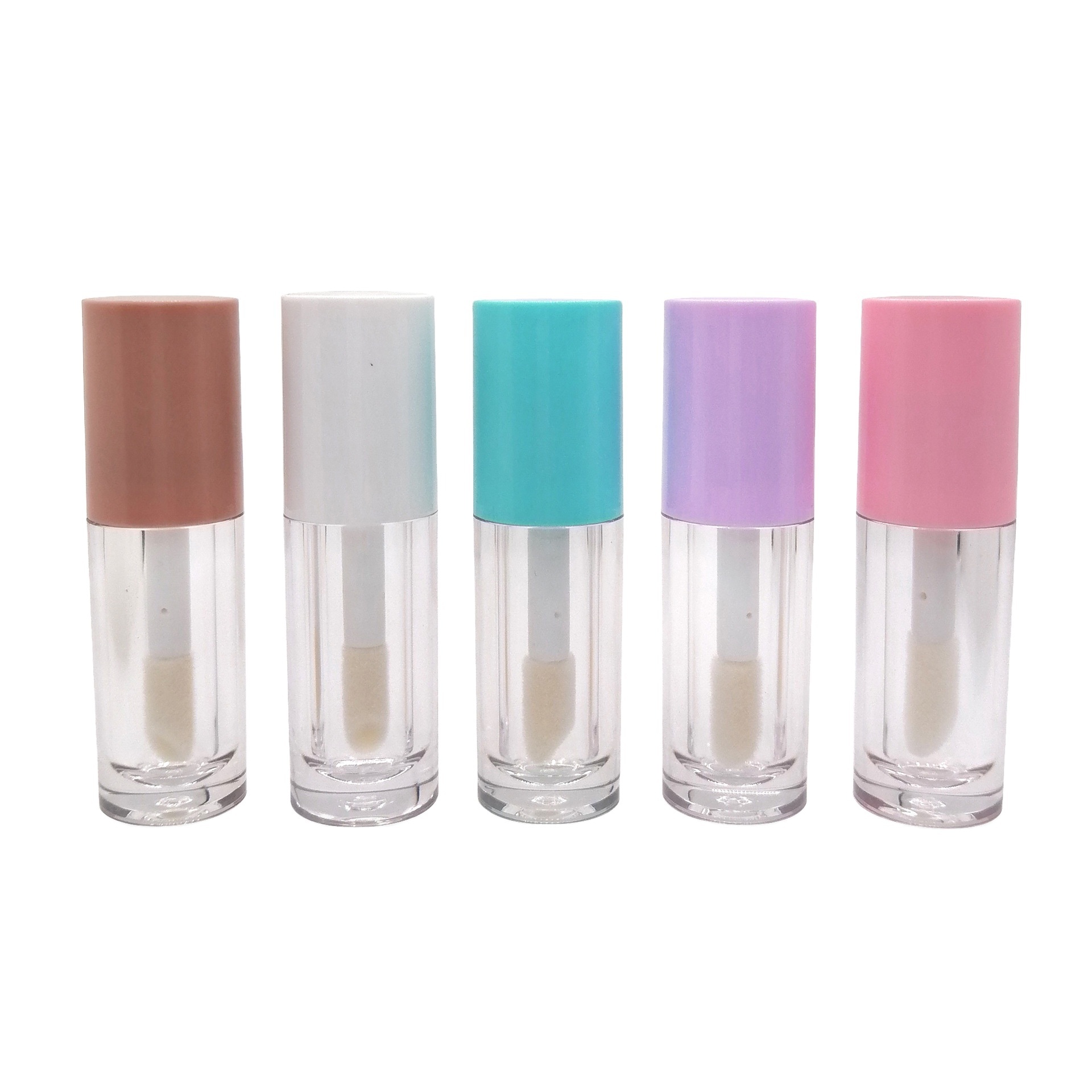 wholesale customizable lip gloss tube with fat applicator & packaging 6ml 7ml empty lip gloss tube with brush