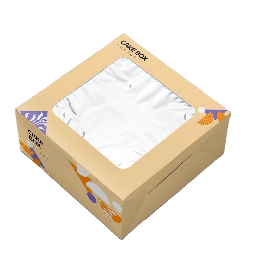 Box Paper Cake Biodegradable Dessert Box Pastry Box Paper Cake Packaging With Handle And Window