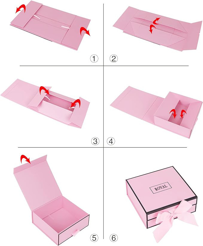 Custom design matte pink large cardboard gift wrap Magnetic folding cosmetics box Gift box Perfume