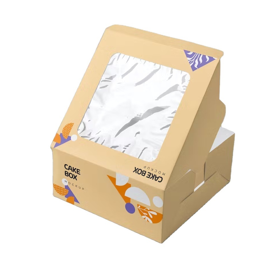 Box Paper Cake Biodegradable Dessert Box Pastry Box Paper Cake Packaging With Handle And Window