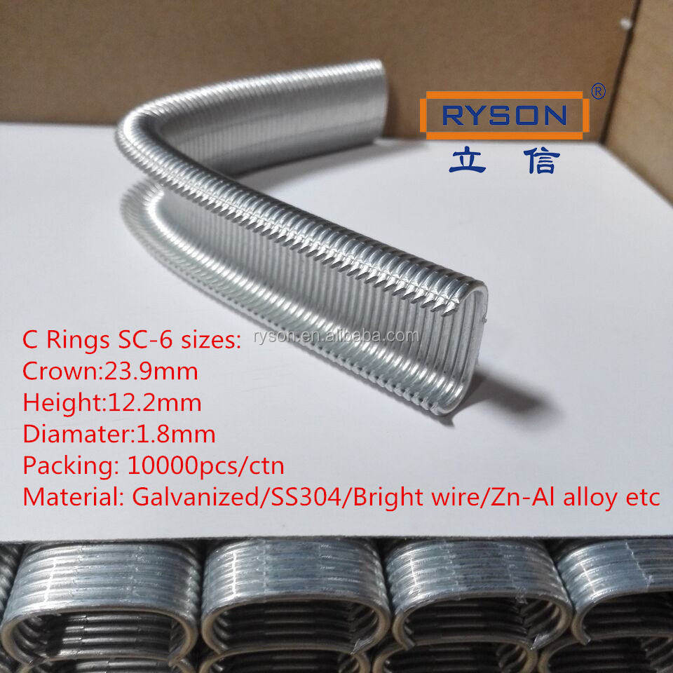 C Hog ring staple HR23 Stainless steel, Galvanised, Copper