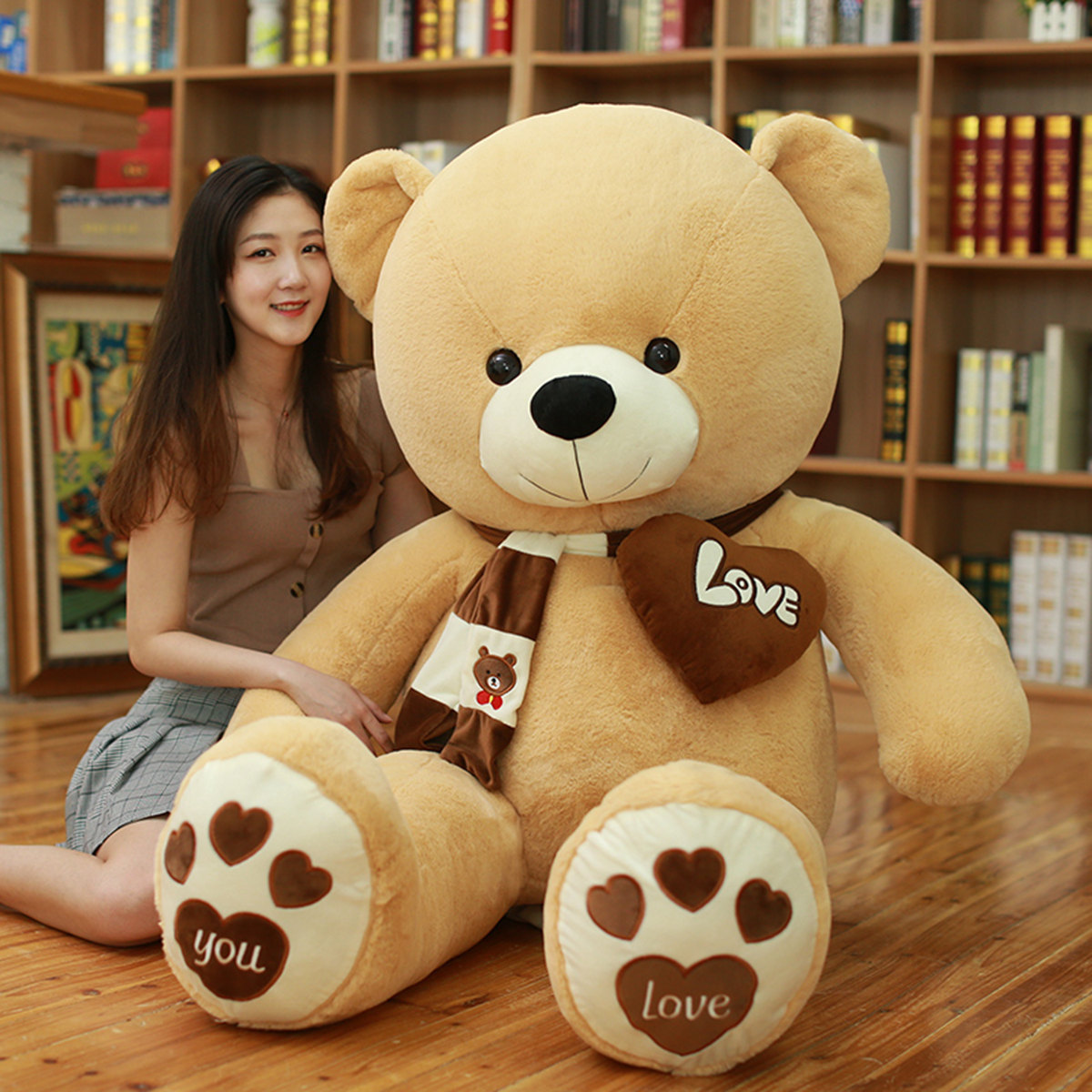 Giant Ted-dy Bears Big Animal Soft Toy Scarf Stuffed Animal Toys Birthday Baby Plush Ted-dy Bear Vacuum Packing