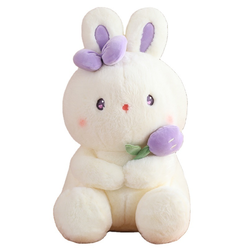 bunny toy custom plush long ear rabbit stuffed doll elf rabbit plush toy logo stuffed mascot sleeping baby doll toy rabbit