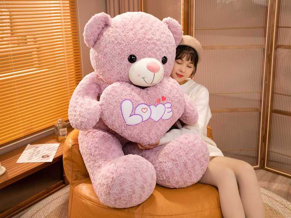 Wholesale Mega Size Bear Valentines Stuffed Animal Toys Heart Ted-dy Bear Plush Pillow Gifts