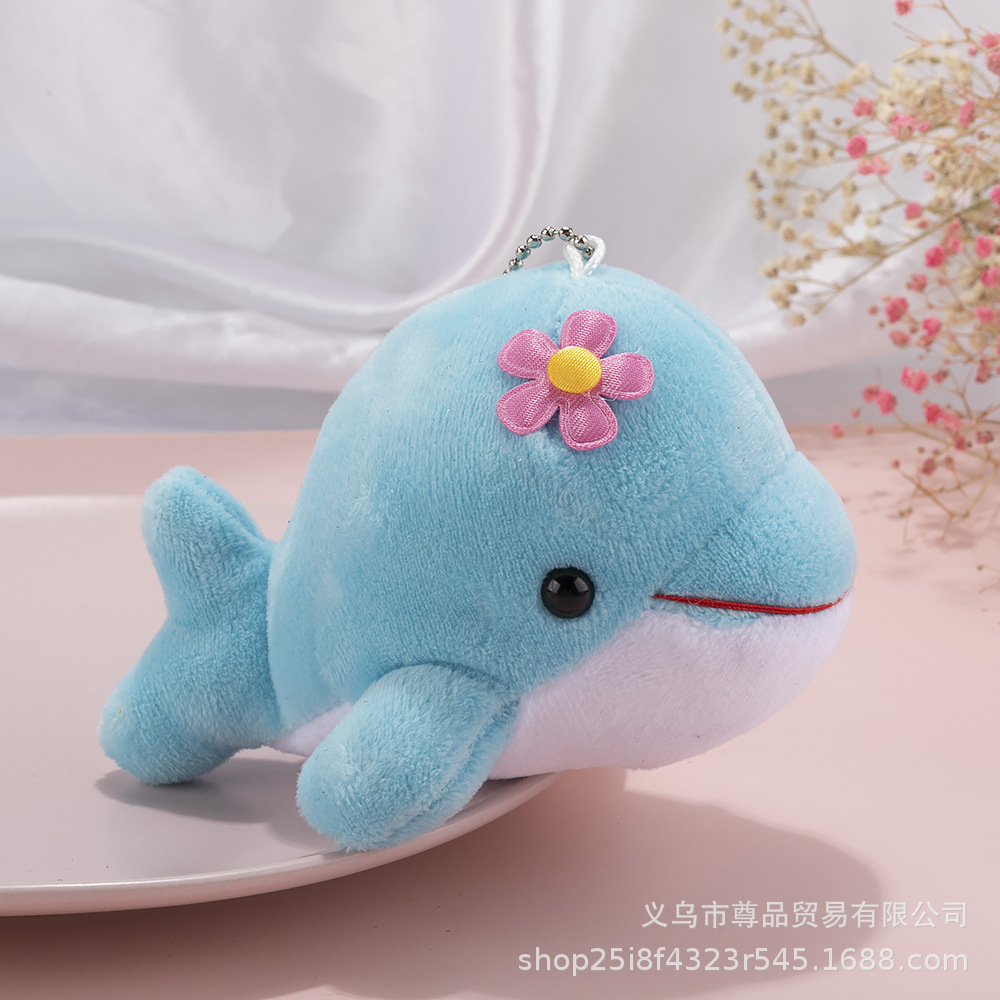 Wholesale Cute Dolphin Doll Plush Keychain Stuffed Animal Fluffy Toy Keyring For House Key And Bag Accessory