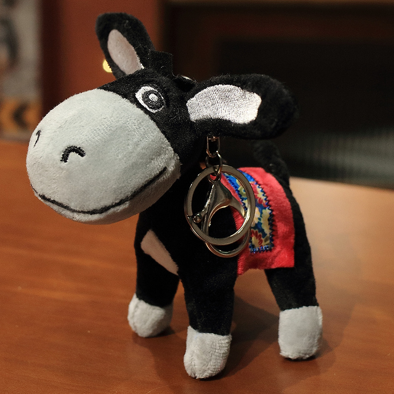 EN71 CE  Factory Direct Custom Plush Red Donkey Pendant Wholesale Cheap Stuffed Animal Soft Mini Toy Plush Donkey Keychain