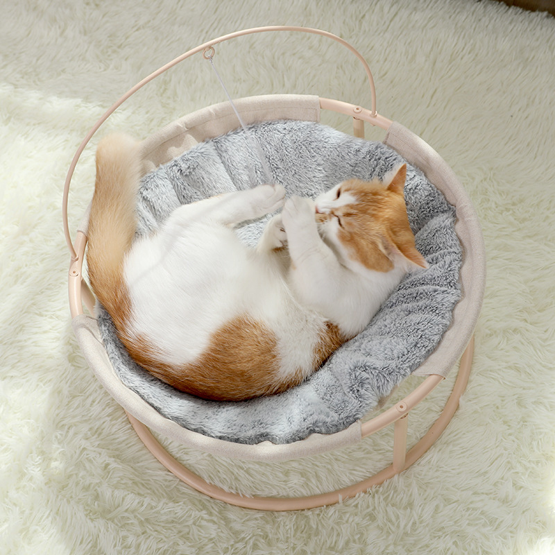 Stylish Pet Supplies Indoor Luxury Hanging Metal Swing Cat Hammock Bed