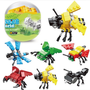 DIY in dinosaur Insects capsule animal car fun egg small particle building blocks early education intellectual toys