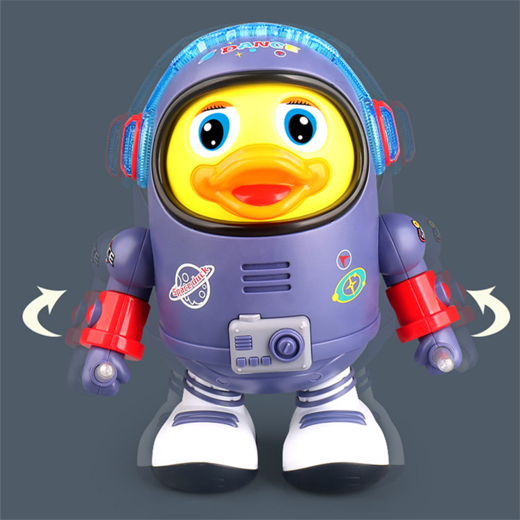 Can sing and dance electric toys space duck explosion models high quality lighting music swing boys and girls wholesale