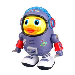 Can sing and dance electric toys space duck explosion models high quality lighting music swing boys and girls wholesale