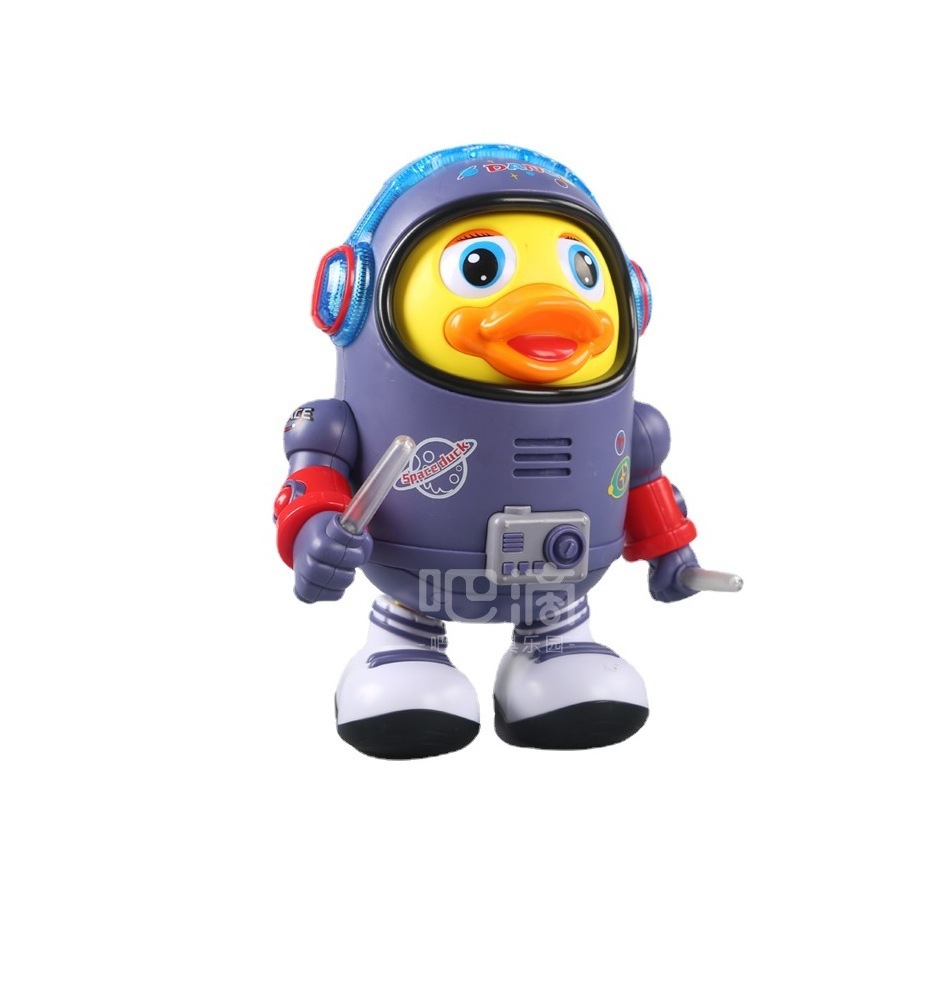 Can sing and dance electric toys space duck explosion models high quality lighting music swing boys and girls wholesale