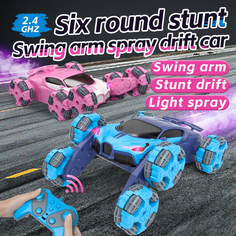 Gesture Control Drift Stunt Six wheel Rc Car Swing Arm Colorful Lights Music Left Right Drift Remote Control Car