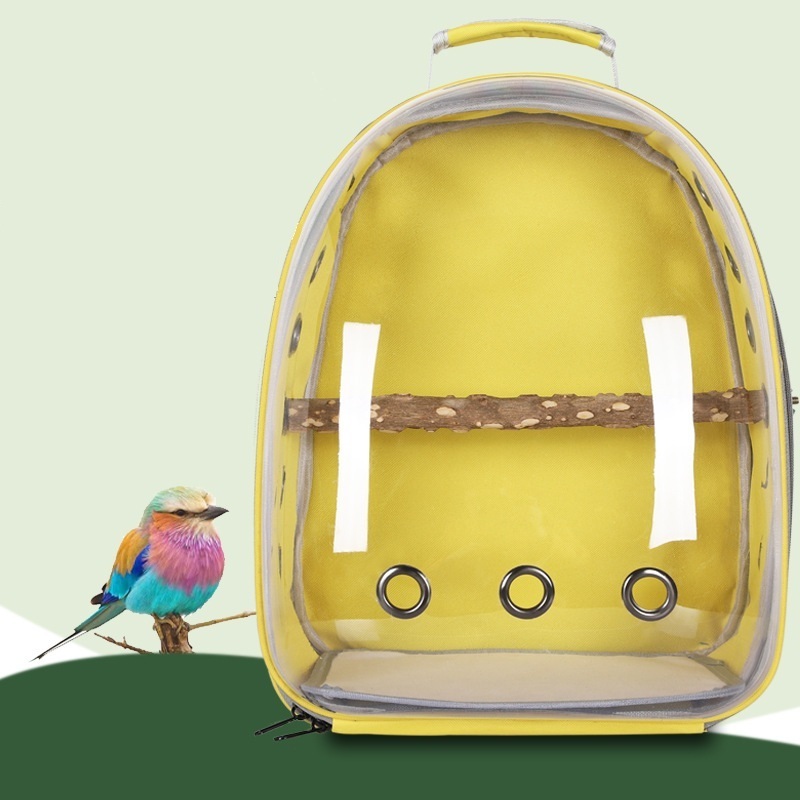 New Transparent Parrot Cage Bird Carrier Backpack Bird Stand Pole Out Portable Myna Bird Travel Bag