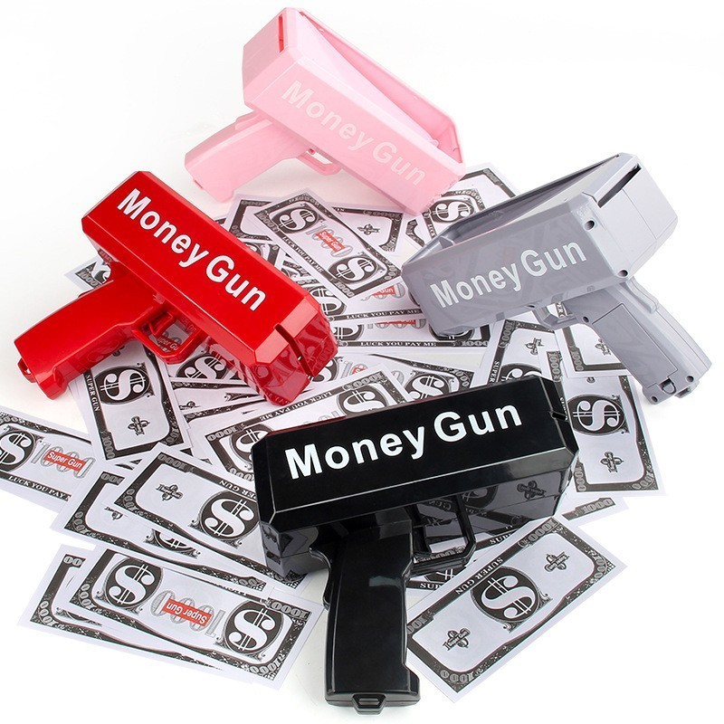 Toy Gun Custom Gold Shooter Gun Money Refill Party Toy Make It Rain Machine Cash Gun Money